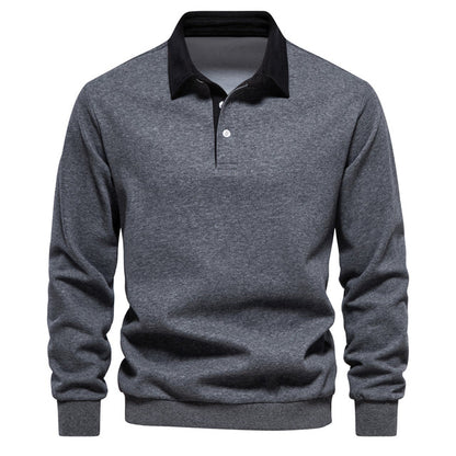 Gideon | Herren Langarm Polo Shirt | Klassischer Knopfkragen