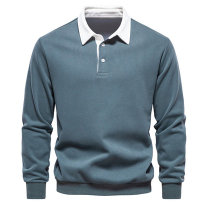 Gideon | Herren Langarm Polo Shirt | Klassischer Knopfkragen