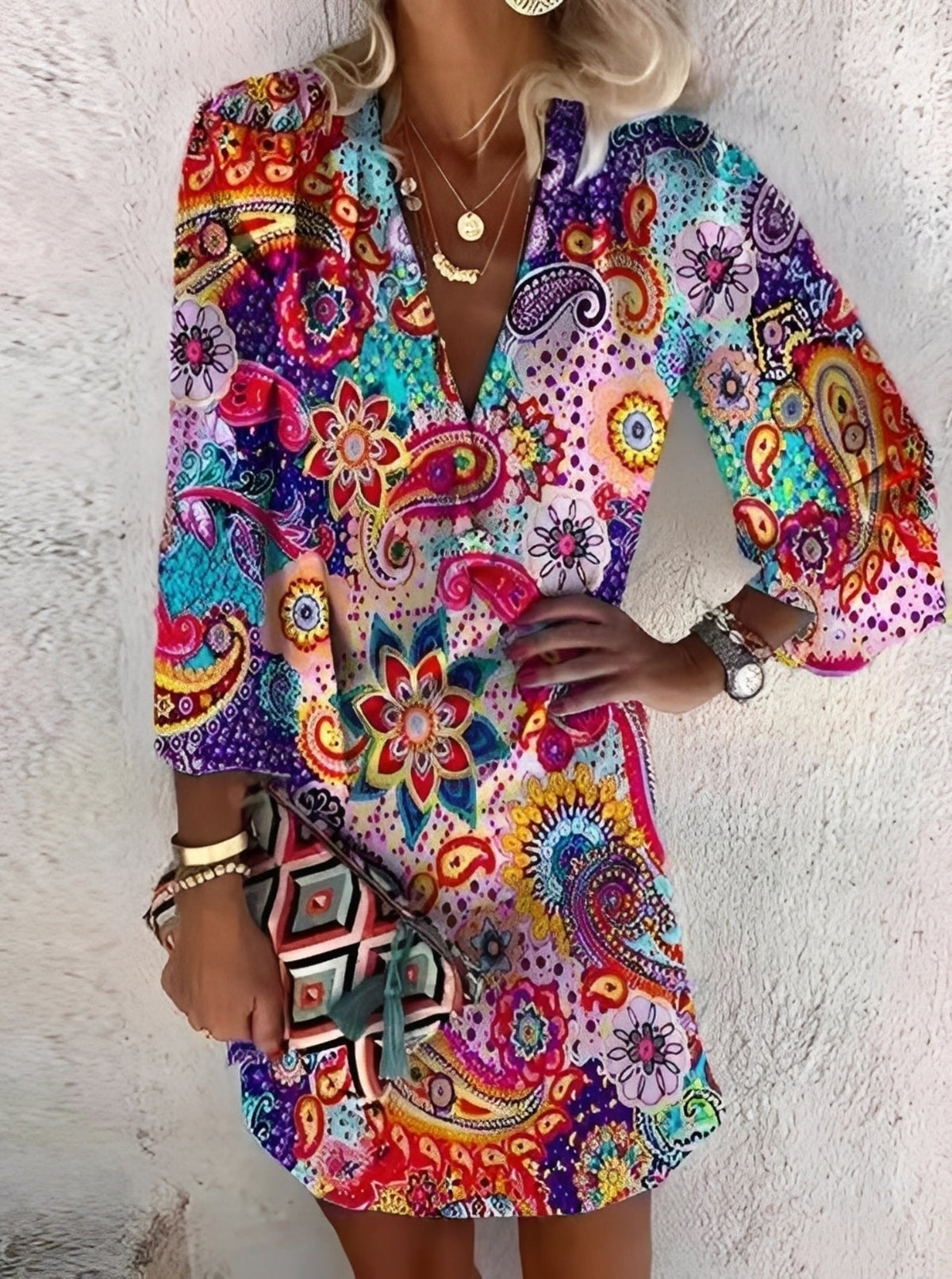 Damen Boho Minikleid – Luftiges Kleid für feminine Sommerlooks