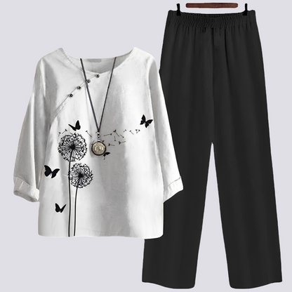 Damen Set – Zweiteiliges Outfit mit modernem Muster