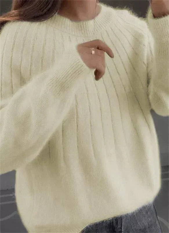 Flauschiger Damen-Strickpullover | Weich, Warm & Perfekt für Gemütliche Looks