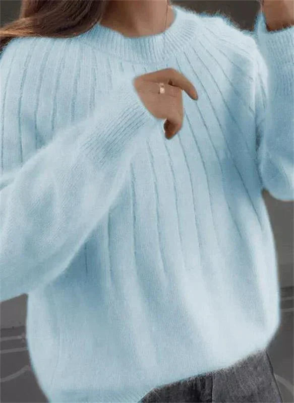 Flauschiger Damen-Strickpullover | Weich, Warm & Perfekt für Gemütliche Looks