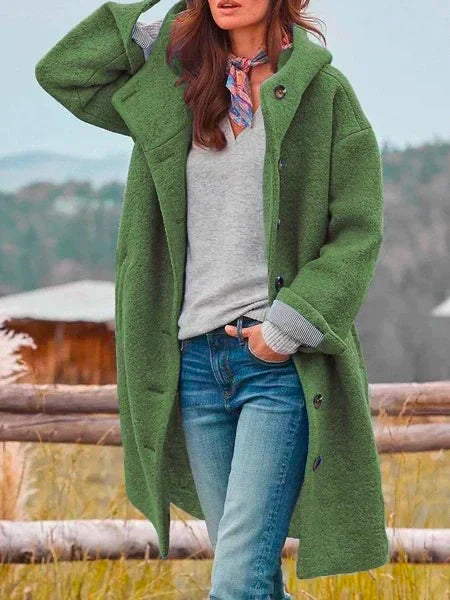 Langer Damen-Mantel mit Kapuze | Eleganz und Komfort für kühle Tage