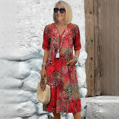 Damen Sommerkleid mit Blumenmuster – Leichtes Freizeitkleid für Alltag und Urlaub