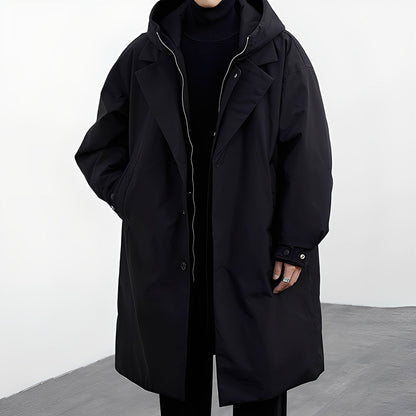 Vielseitiger Langer Herren Trenchcoat mit Kapuze – Stilvoll, Funktional & Urban