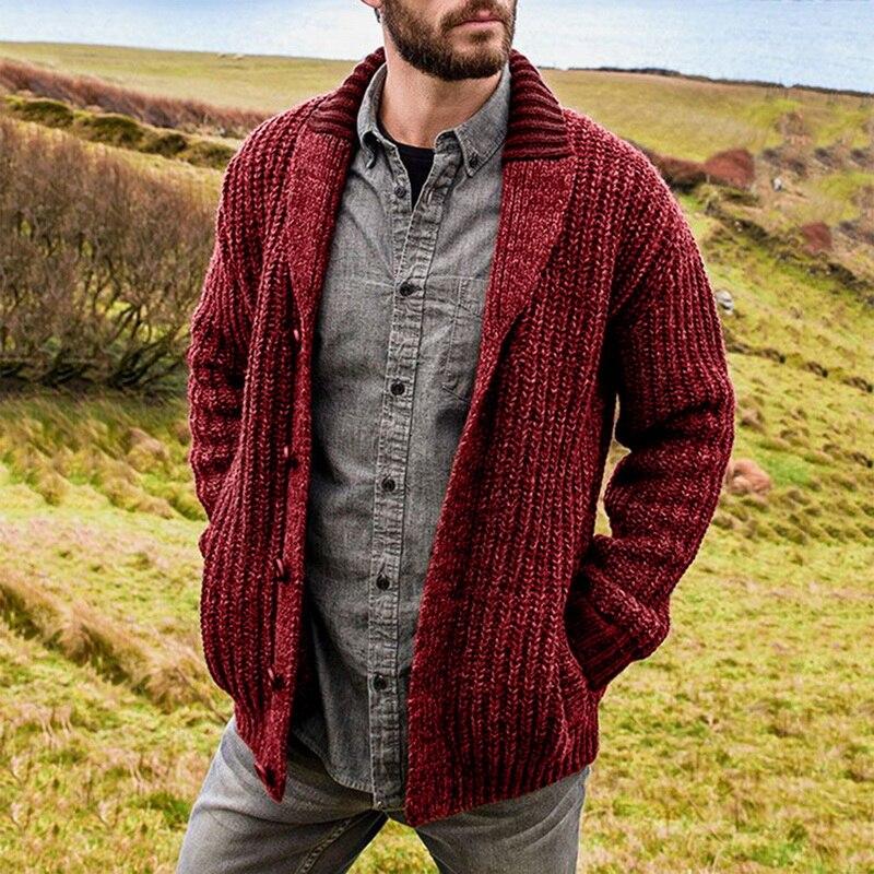 Groß Gestrickte Herren Strickjacke – Warm, Komfortabel & Zeitlos Stylisch