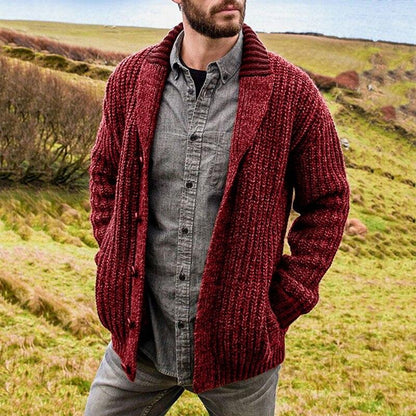 Groß Gestrickte Herren Strickjacke – Warm, Komfortabel & Zeitlos Stylisch
