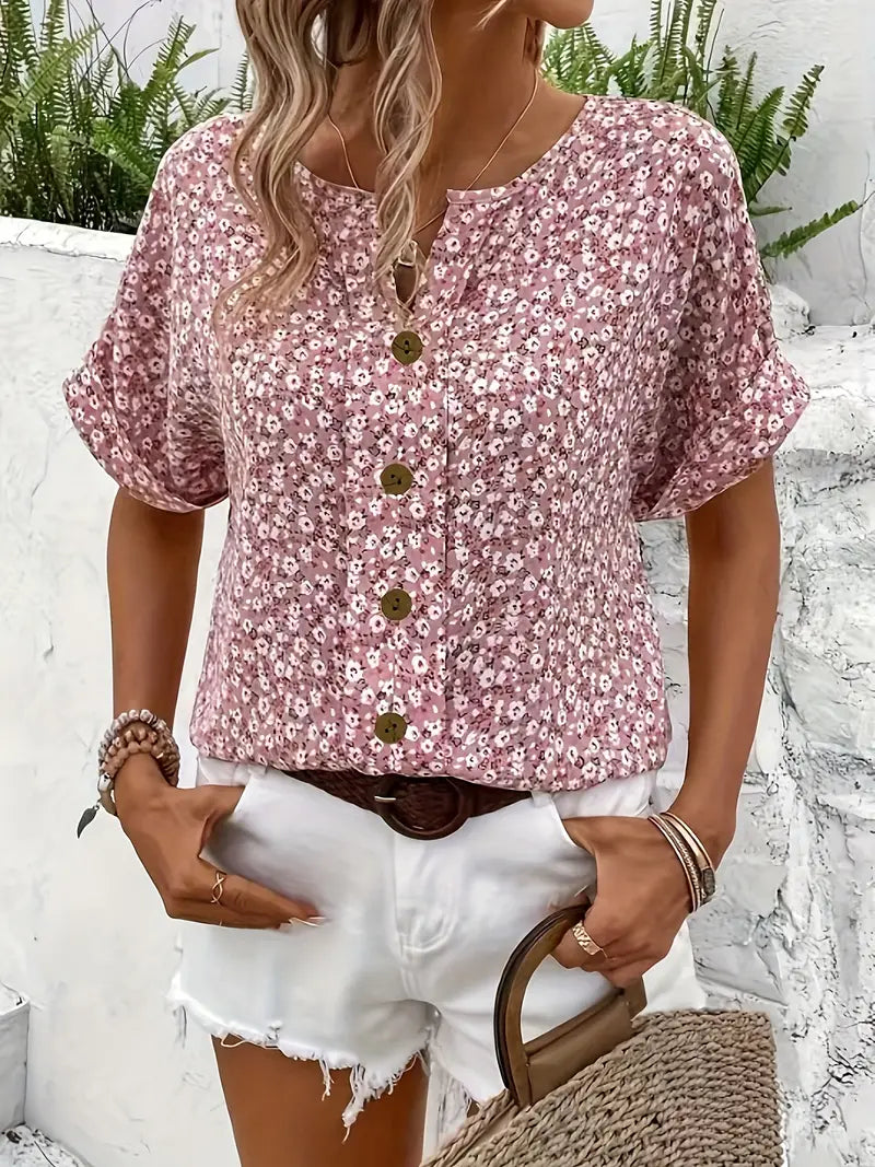 Damen Sommer-Top mit Knopfleiste – Leicht, Elegant & Vielseitig