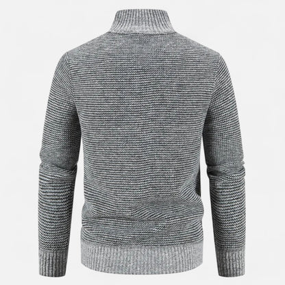 Herren Fleecejacke Patchwork | Stehkragen und Stilvolle Kontraste