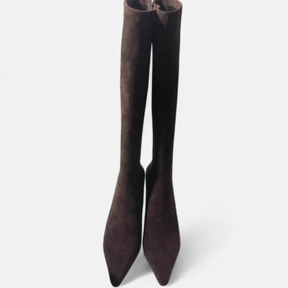 Overknee-Stiefel aus Wildleder mit hohem Absatz | Eleganz für jeden Schritt