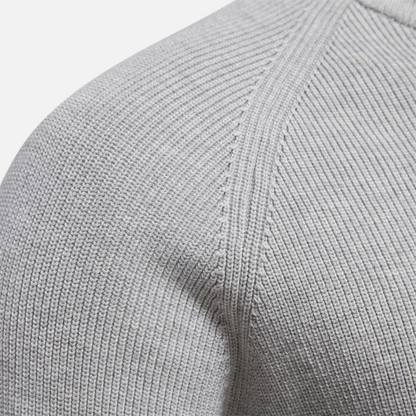 Vincent | Herren Stehkragen Strickpullover mit Reißverschluss – Feine Baumwolle für Herbst & Winter