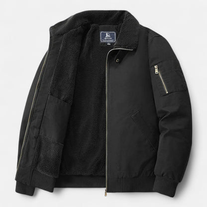 Wolfgang | Herren Casual Jacke mit Fleece-Futter – Stehkragen, Reißverschluss & Rippbündchen für Alltag & Freizeit