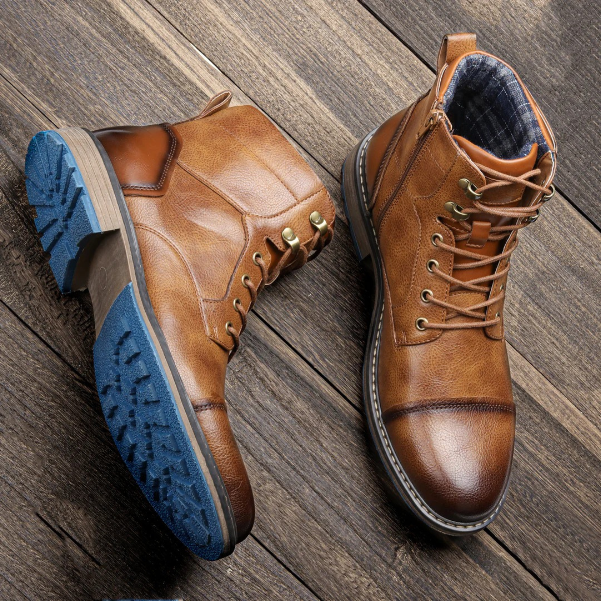 Herren Vintage Lederstiefeletten | Robuste Alltagsschuhe aus Echtleder