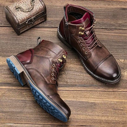 Herren Vintage Lederstiefeletten | Robuste Alltagsschuhe aus Echtleder