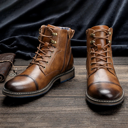 Herren Vintage Lederstiefeletten | Robuste Alltagsschuhe aus Echtleder