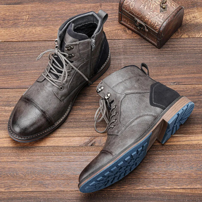 Herren Vintage Lederstiefeletten | Robuste Alltagsschuhe aus Echtleder