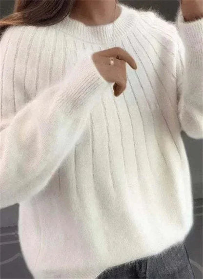 Flauschiger Damen-Strickpullover | Weich, Warm & Perfekt für Gemütliche Looks