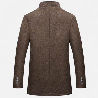 Herren Wollmantel Lang | Eleganter Übermantel mit Westeinsatz