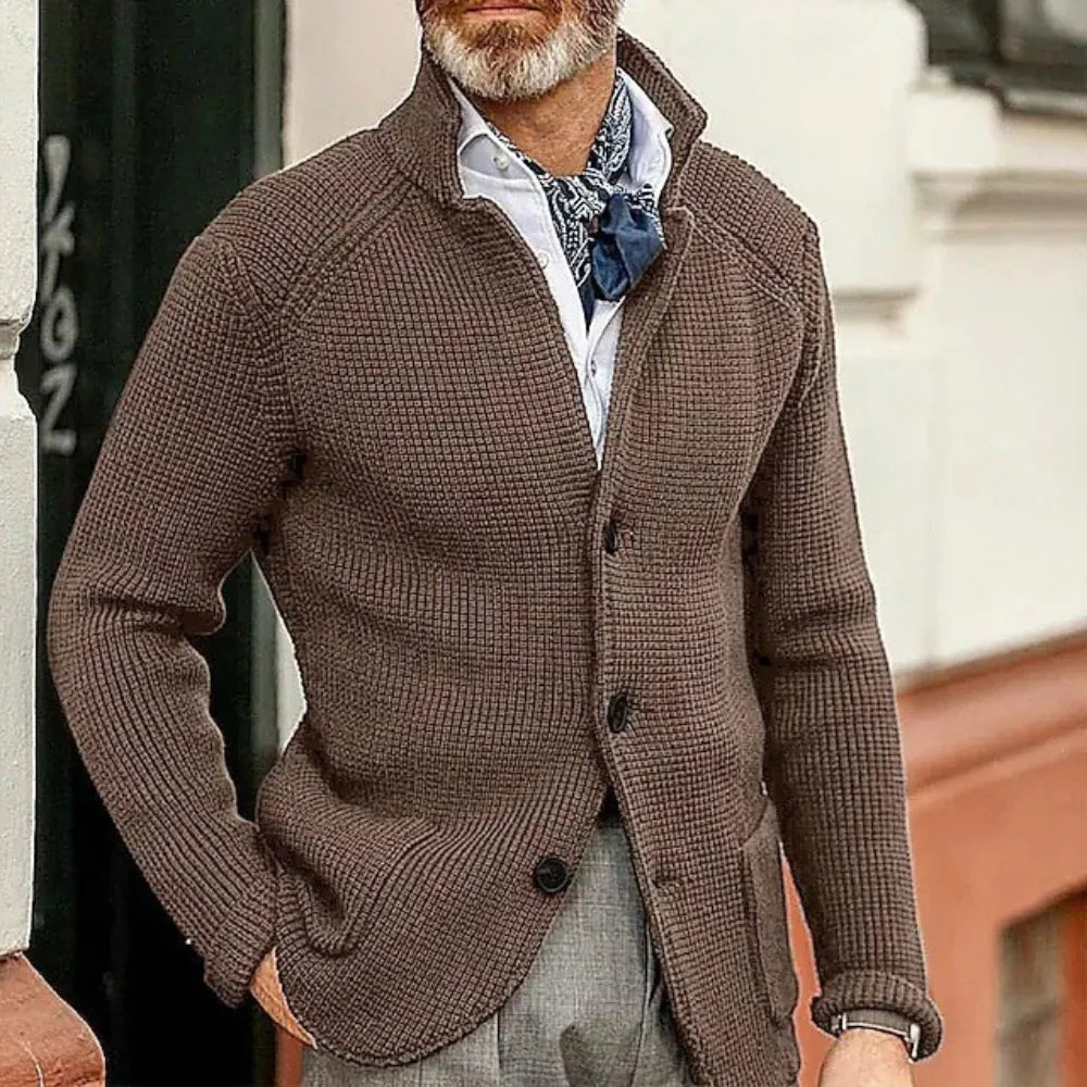 Kenneth | Herren Cardigan aus Weichem Strick mit Eleganter Knopfleiste