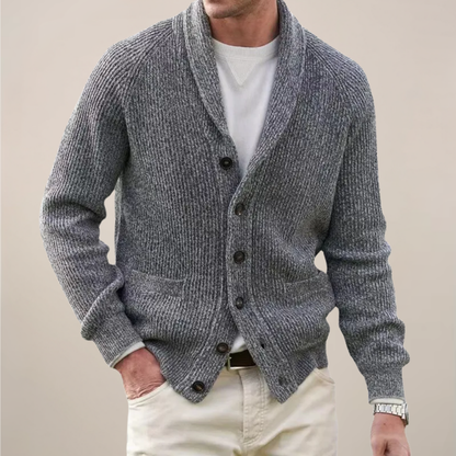 Klassische Herren Strickjacke mit Schalkragen – Warm, Stilvoll & Vielseitig Kombinierbar