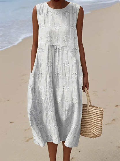 Damen Sommerkleid – Ärmelloses Kleid mit modernem Muster und bequemer Passform
