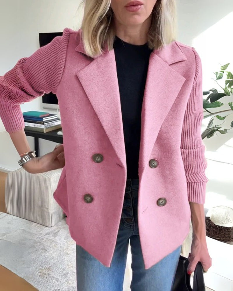 Elegante Damen Knit-Blazer-Weste mit Klassischem Revers – Stilvoll & Vielseitig für Büro & City