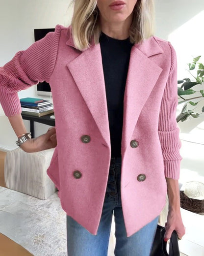 Elegante Damen Knit-Blazer-Weste mit Klassischem Revers – Stilvoll & Vielseitig für Büro & City