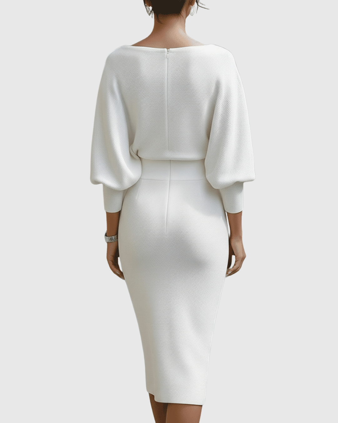 Damen Midikleid – Elegantes Kleid mit Drapierung und fließender Silhouette