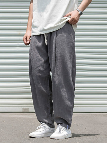 Herren Hose mit weitem, geradem Bein – Leichte Freizeithose für Alltag, Urlaub und entspannte Looks