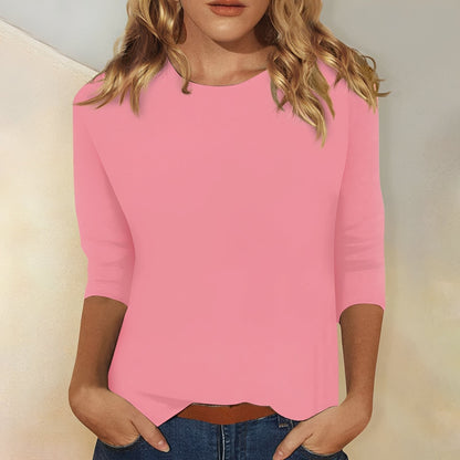 Damen Shirt mit 3/4-Ärmeln – Bequemes Baumwollshirt für Alltag und Freizeit
