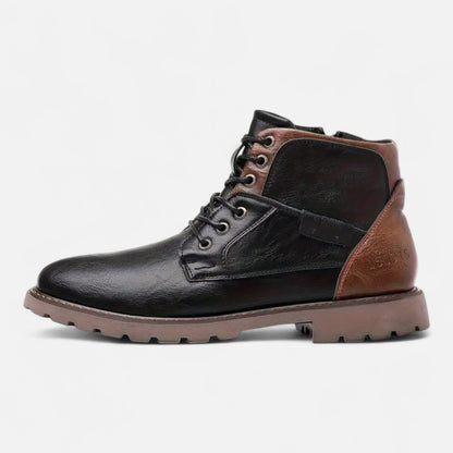 Torben | Herren Vintage Lederoptik Schnürstiefeletten – Elegante Business & Freizeit Ankle Boots im Klassischen Design