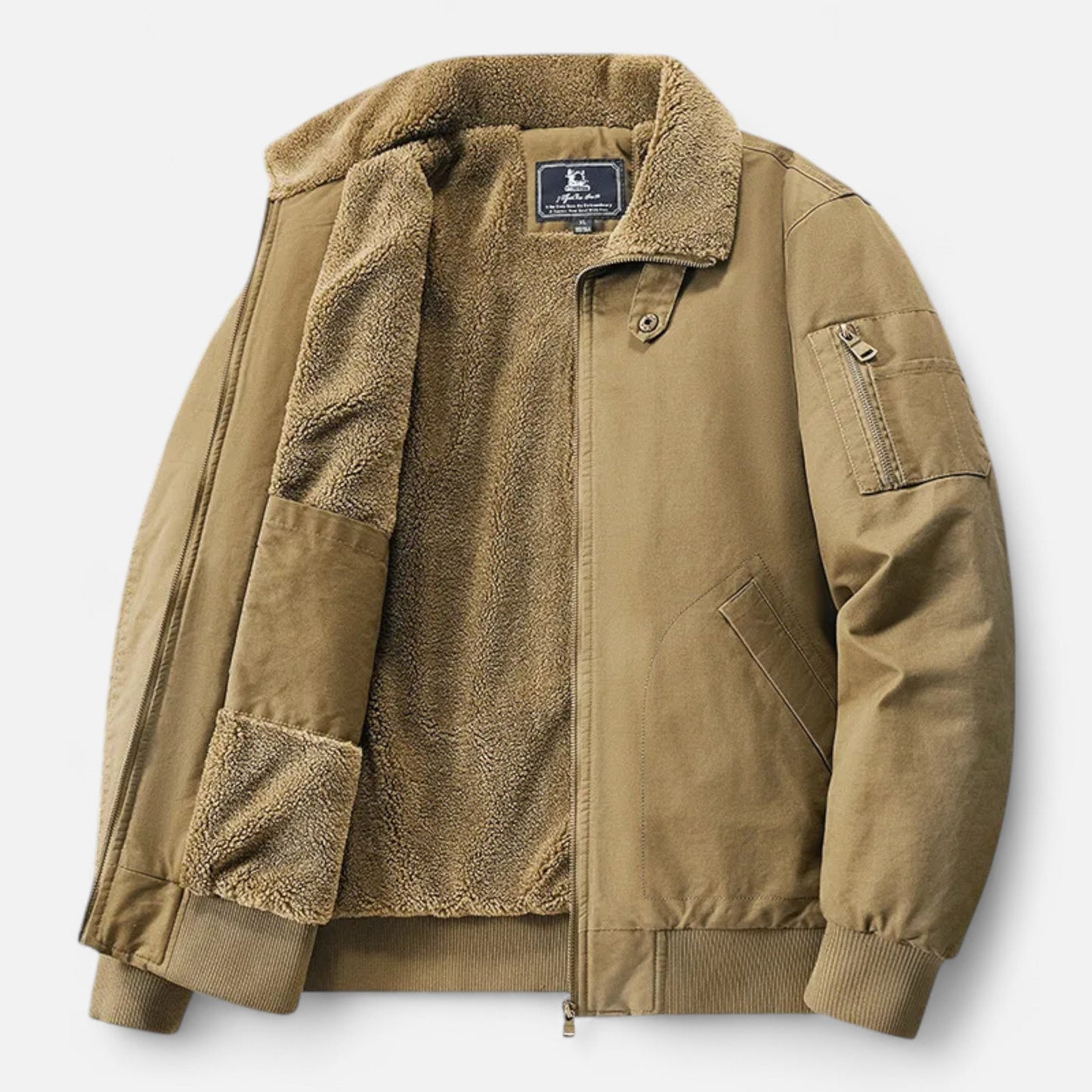 Wolfgang | Herren Casual Jacke mit Fleece-Futter – Stehkragen, Reißverschluss & Rippbündchen für Alltag & Freizeit