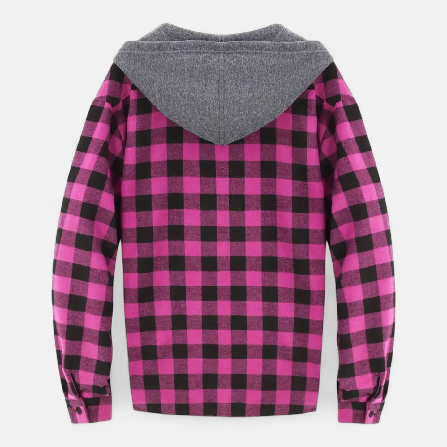 Sven | Herren Kariertes Button-Up Hoodie-Hemd – Weiche Übergangsjacke mit Kapuze & Kordelzug für Freizeit & Alltag
