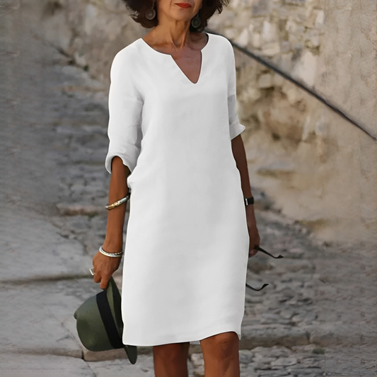 Damen Kleid mit V-Ausschnitt – Elegantes Kleid für Alltag, Business und besondere Anlässe