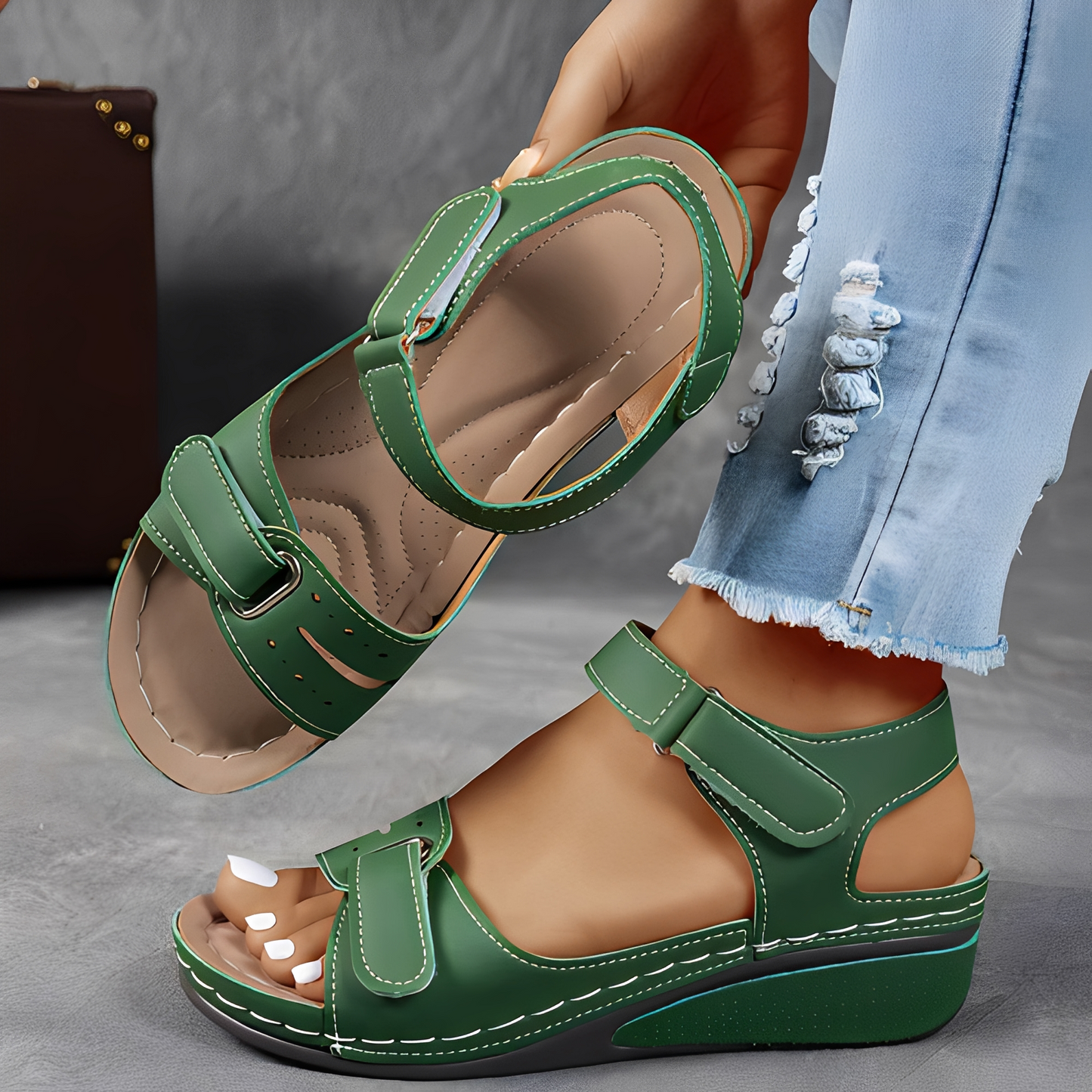 Damen Sandalen – Bequeme Sommerschuhe mit unterstützendem Fußbett für Alltag und Freizeit