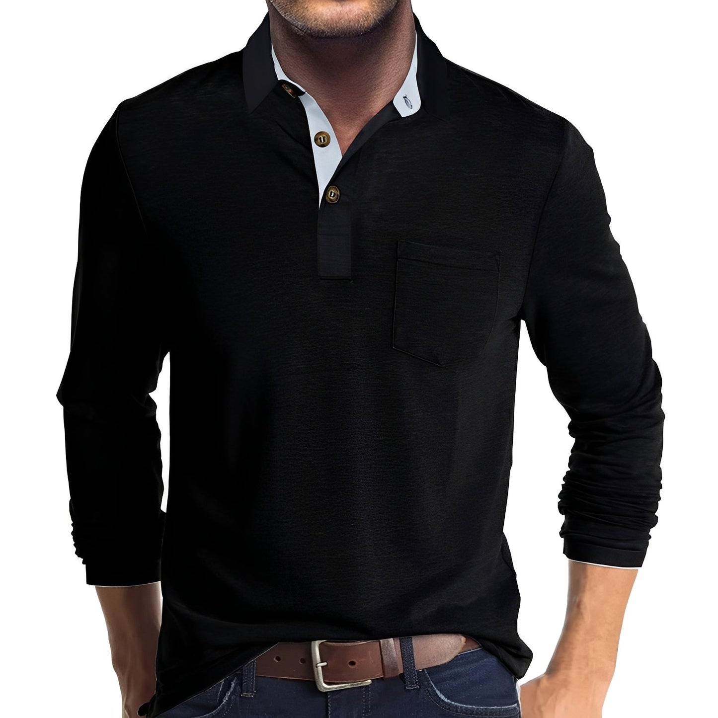 Lässiges Herren Langarm-Poloshirt – Komfortabel, Modern & Vielseitig