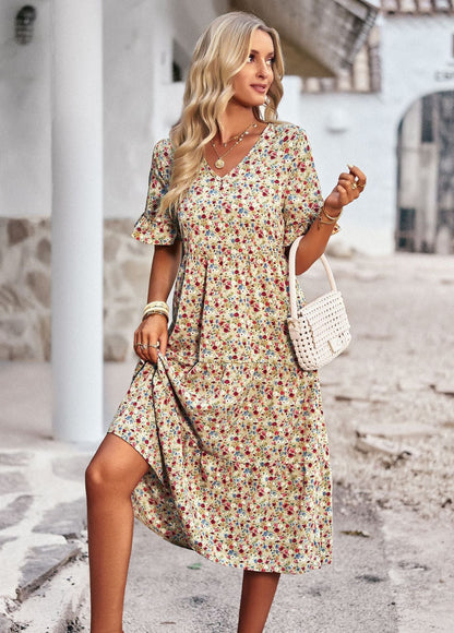Damen Midikleid – Florales Kleid mit bequemer Passform