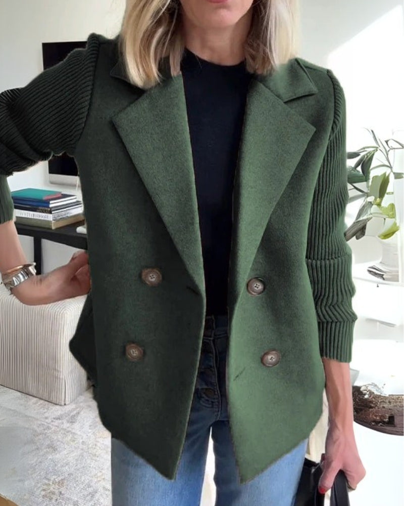 Elegante Damen Knit-Blazer-Weste mit Klassischem Revers – Stilvoll & Vielseitig für Büro & City