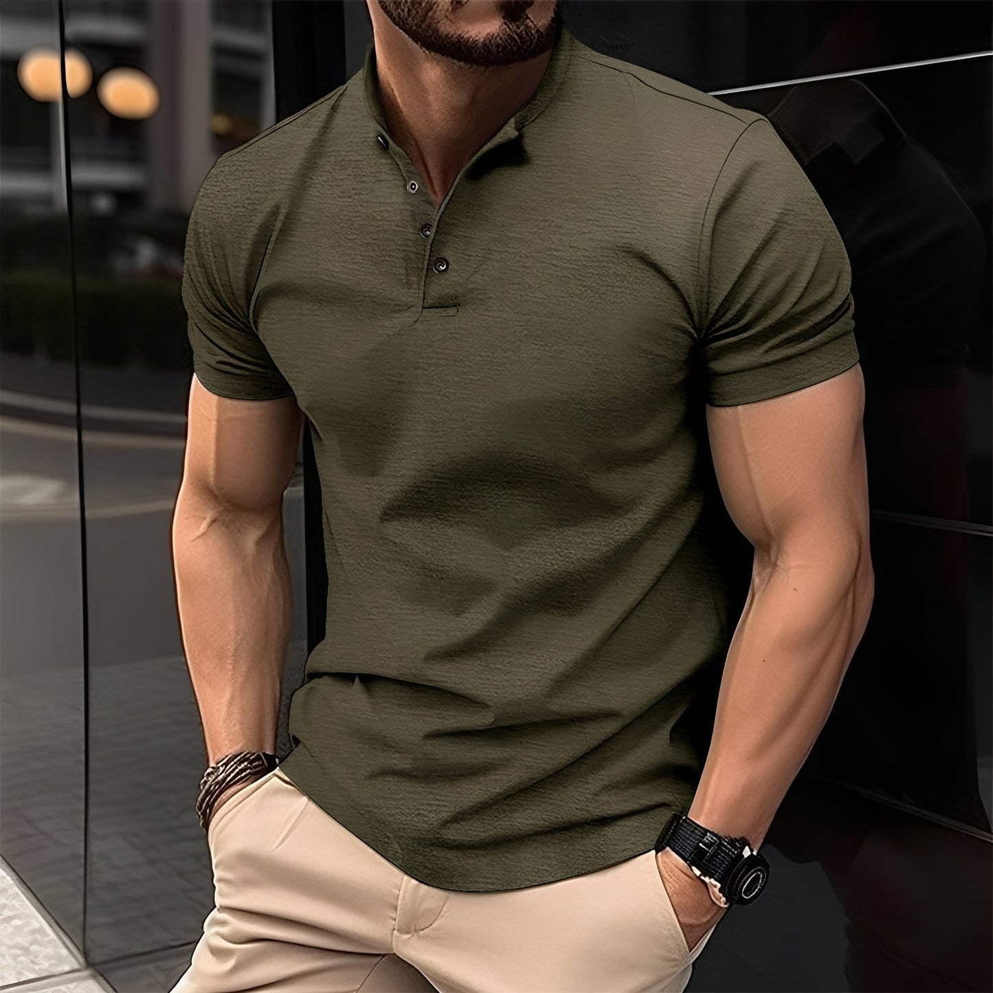 Herren Shirt – Komfortables Shirt mit Knopfleiste für Alltag & Freizeit