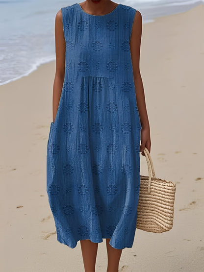 Damen Sommerkleid – Ärmelloses Kleid mit modernem Muster und bequemer Passform