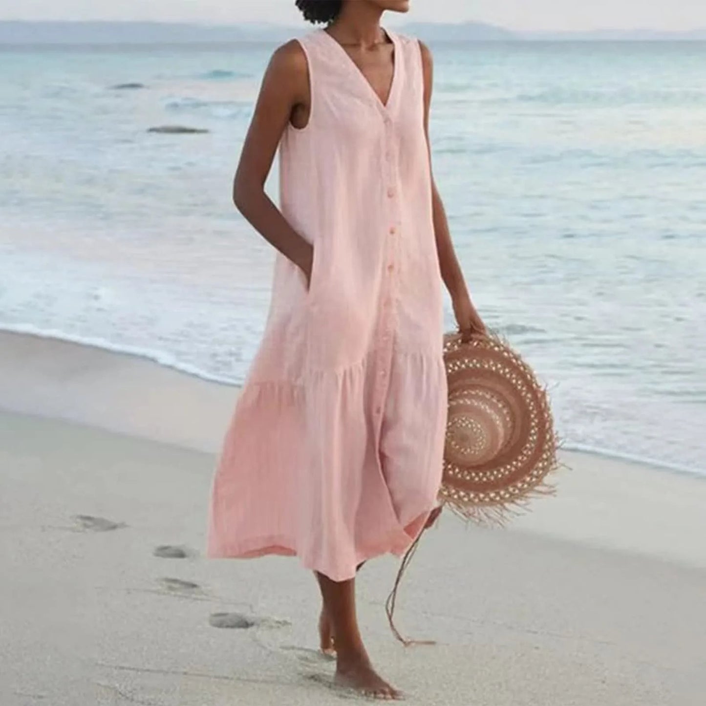 Damen V-Ausschnitt Kleid – Elegant, Feminin & Vielseitig