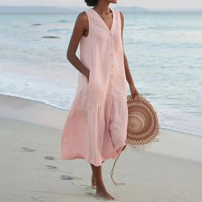 Damen V-Ausschnitt Kleid – Elegant, Feminin & Vielseitig