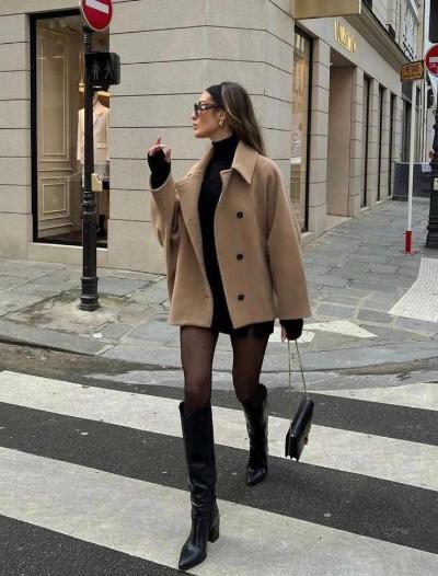 Damen Oversize Wolljacke mit weitem Ärmel | Eleganter Wintermantel für City-Looks
