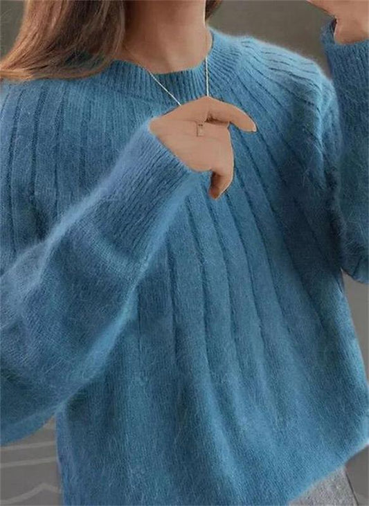 Flauschiger Damen-Strickpullover | Weich, Warm & Perfekt für Gemütliche Looks