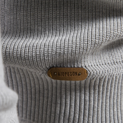 Vincent | Herren Stehkragen Strickpullover mit Reißverschluss – Feine Baumwolle für Herbst & Winter