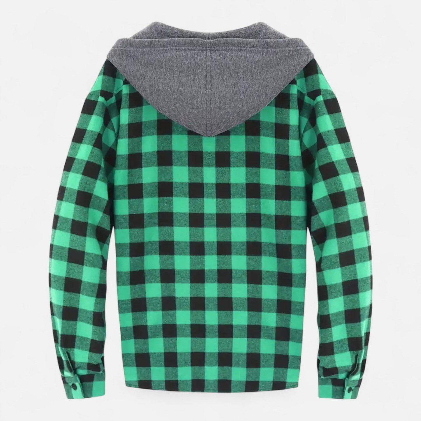 Sven | Herren Kariertes Button-Up Hoodie-Hemd – Weiche Übergangsjacke mit Kapuze & Kordelzug für Freizeit & Alltag
