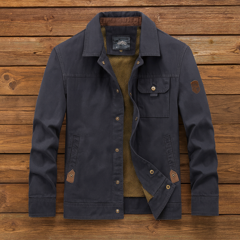 Herren Outdoorjacke mit Canvas-Struktur | Robust & Lässiger Freizeit-Look