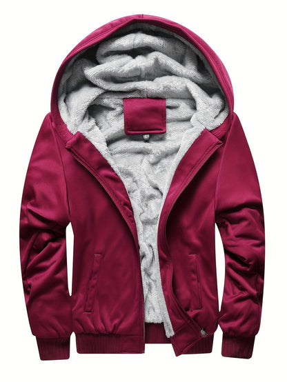 Oliver | Herren Zip-Up Jacke mit Kapuze | Fleecefutter & Langarm