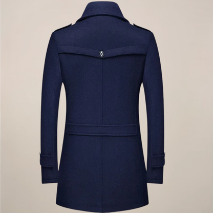 Ryan | Herren Wintermantel mit Reverskragen | Langer Wollstil Mantel mit Knopfleiste für Elegante Outfits