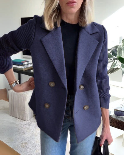 Elegante Damen Knit-Blazer-Weste mit Klassischem Revers – Stilvoll & Vielseitig für Büro & City